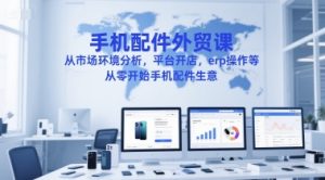 手机配件外贸课，从市场环境分析，平台开店，erp操作等，从零开始手机配件生意-大齐资源站