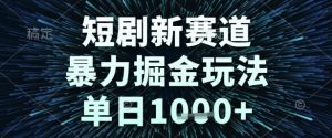 短剧新赛道，暴力掘金玩法，单日1k+【揭秘】-大齐资源站