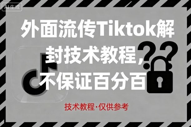 外面流传Tiktok解封技术教程，不保证百分百，具体自测-大齐资源站