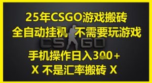 25年CSGO游戏搬砖，全自动运行，不需要玩游戏，手机操作日入3张(不是汇率搬砖)【揭秘】-大齐资源站