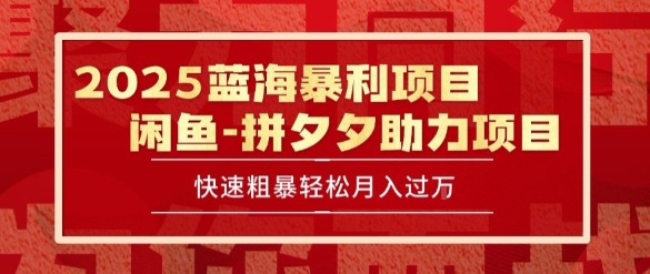 2025 最新闲鱼蓝海暴利项目 快速粗暴让你月入过1W不是梦，保姆级教程【揭秘】-大齐资源站