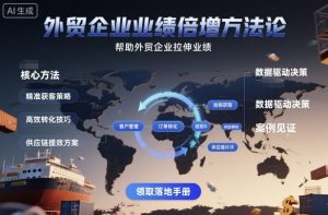 外贸企业业绩倍增方法论,帮助外贸企业拉伸业绩-大齐资源站