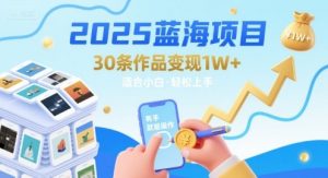 2025蓝海项目30条作品 变现1w+ 有手就能操作适合小白做-大齐资源站