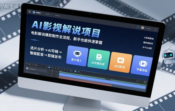 AI影视解说项目，电影解说爆款制作全流程，新手也能快速掌握-大齐资源站
