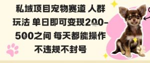 私域宠物项目赛道人群玩法单日即可变现2-5张之间每天都能操作不违规不封号-大齐资源站