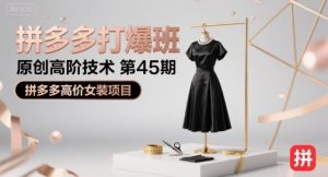 拼多多打爆班原创高阶技术第45期，拼多多高价女装项目-大齐资源站
