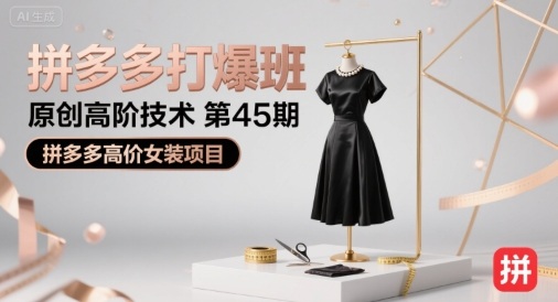 拼多多打爆班原创高阶技术第45期，拼多多高价女装项目-大齐资源站