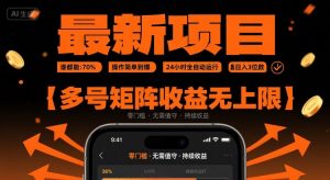 最新挂G项目：谁都能做，操作简单到爆，24 小时全自动运行，日入3位数，多号矩阵收益无上限【揭秘】-大齐资源站