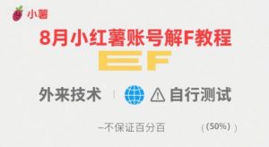 8月小红薯账号解封教程，外来技术，自行测试，不保证百分百-大齐资源站