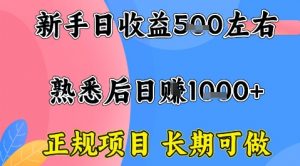 全年可变现项目，收益高无门槛，正规项目，长期可做，一天收益1k+一台电脑在家创业【揭秘】-大齐资源站
