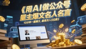 用AI做公众号流量主爆文名人名言，10分钟一篇爆文，最高月入5位数-大齐资源站