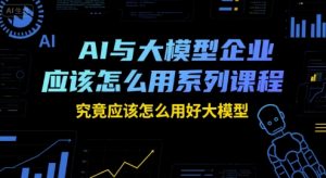 AI与大模型企业应该怎么用系列课程,究竟应该怎么用好大模型-大齐资源站