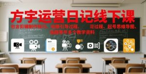方宇运营日记线下课，包含剪辑制作技巧、拍摄引导过程、起号思维导图、选题等多个教学资料-大齐资源站