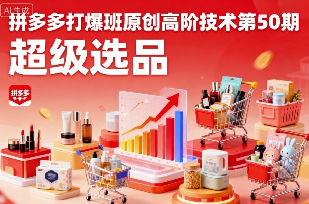 拼多多打爆班原创高阶技术第50期，超级选品-大齐资源站