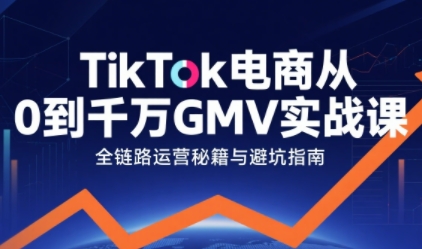 TikTok电商从0到千万GMV实战课，从0到1拆解实战秘籍-大齐资源站
