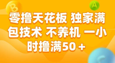 零撸天花板，独家满包技术，不用养机，一小时撸满50+，收益稳定【揭秘】-大齐资源站