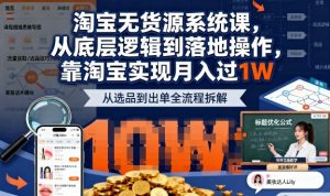 2025最新淘宝无货源系统课,从底层逻辑到落地操作,靠淘宝实现月入过1W-大齐资源站