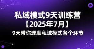 私域模式9天训练营【2025年7月】​9天带你理顺私域模式各个环节-大齐资源站