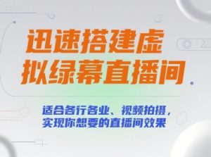 迅速搭建虚拟绿幕直播间，适合各行各业、视频拍摄，实现你想要的直播间效果-大齐资源站