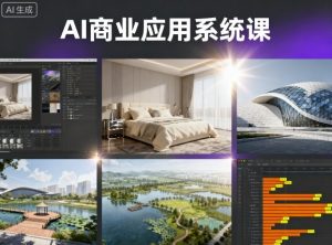 AI商业应用系统课，室内-软装-建筑-景观，智能设计+效果图+动画画实战-大齐资源站