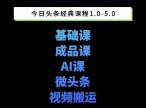 头条图文课1-5期教你头条图文写作、微头条、视频搬运变现，适合新手快速起号玩法-大齐资源站