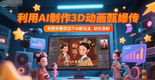 利用AI制作3D动画甄嬛传，流量爆了，手把手教你这个AI新玩法，轻松涨粉-大齐资源站