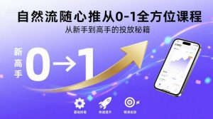 自然流随心推从0-1全方位课程，从新手到高手的投放秘籍-大齐资源站