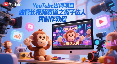 YouTube出海项目，油管长视频赛道之猴子达人秀制作教程-大齐资源站