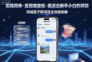 实操简单,变现难度低,最适合新手小白做的项目,每天轻松收入3张,同城搭子群项目全流程拆解-大齐资源站