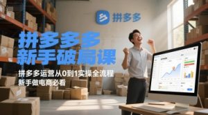 拼多多新手破局课,拼多多运营从0到1实操全流程,新手做电商必看-大齐资源站
