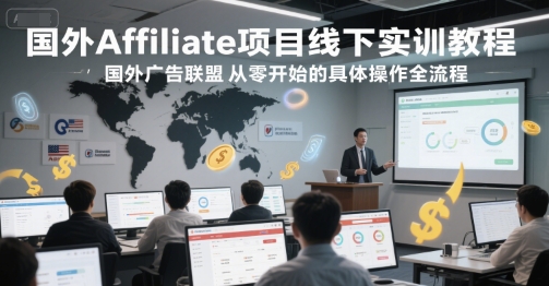 国外Affiliate项目线下实训教程，国外广告联盟从零开始的具体操作全流程-大齐资源站