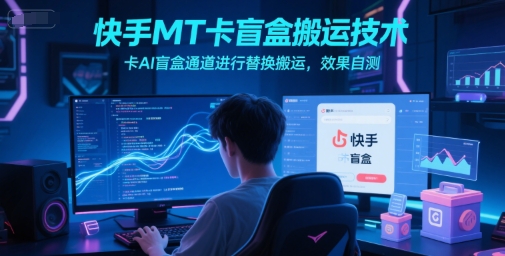 快手MT卡盲盒搬运技术，卡AI盲盒通道进行替换搬运，效果自测-大齐资源站