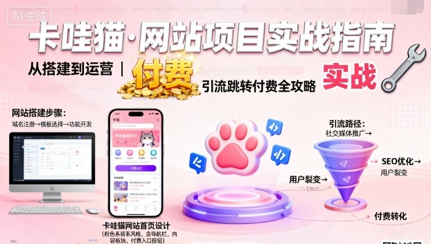 卡哇猫·网站项目，网站搭建与运营以及引流跳转付费-大齐资源站