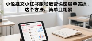 小说推文小红书账号运营快速爆单实操，这个方法，简单且粗暴-大齐资源站