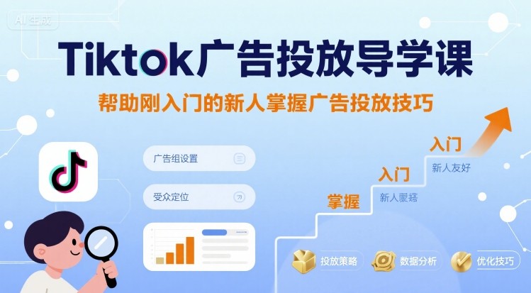 Tiktok广告投放导学课，帮助刚入门的新人掌握广告投放技巧-大齐资源站