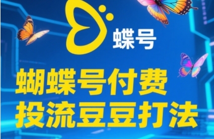 2025蝴蝶号付费投流豆豆打法，助新手快速掌握付费流量撬动自然流的核心玩法-大齐资源站