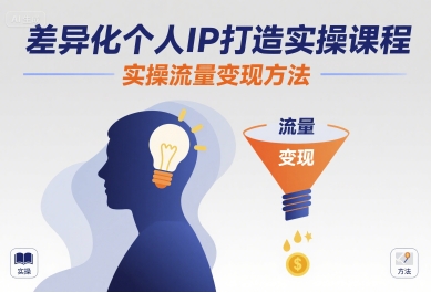 差异化个人IP打造实操课程，实操流量变现方法-大齐资源站