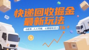 快递回收掘金最新玩法，0成本，人人可做，长期稳定的副业，轻松日入1k+【揭秘】-大齐资源站