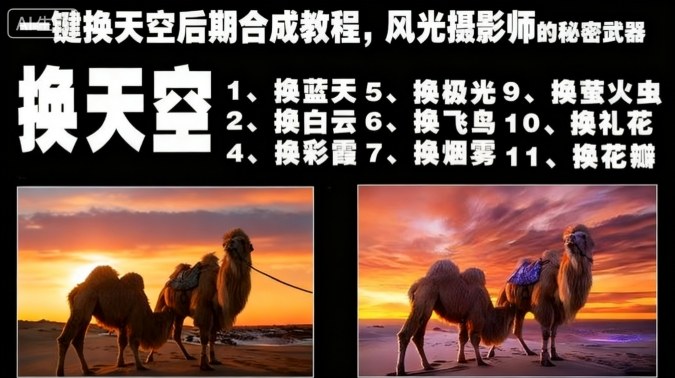 一键换天空后期合成教程，风光摄影师的秘密武器-大齐资源站