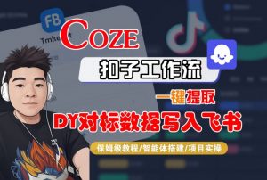 COZE扣子工作流一键提取DY对标数据写入飞书，保姆级教程-智能体搭建-项目实操-大齐资源站