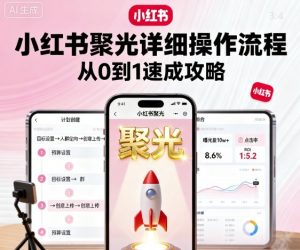 小红书聚光详细操作流程，小红书聚光从0到1速成攻略-大齐资源站