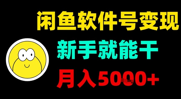 闲鱼软件号变现，新手就能干，月入5k+-大齐资源站
