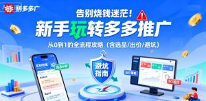 告别烧钱迷茫！新手玩转多多推广：从0到1的全流程攻略（含选品/出价/避坑）-大齐资源站