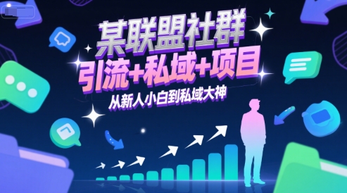 某联盟社群，引流+私域+项目，从新人小白到私域大神-大齐资源站
