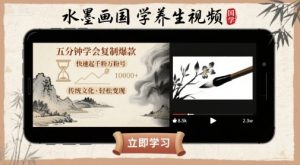水墨画国学养生视频，五分钟学会复制爆款，快速起千粉万粉号-大齐资源站