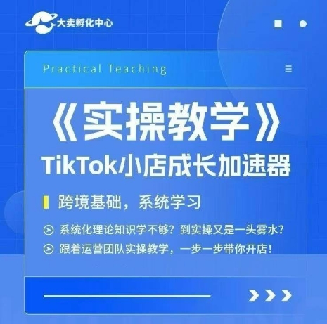 大卖家孵化中心TikTok实操课，TikTok小店成长加速器，跨境基础系统学习，一步一步带你开店-大齐资源站