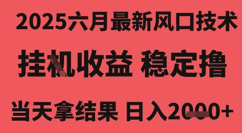 2025六月最新风口技术，无人挂G撸礼物，长期稳定 一个小时收益2k+，小白当天拿结果【揭秘】-大齐资源站