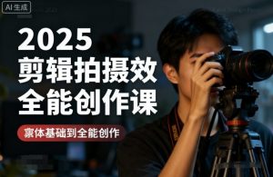 2025剪辑拍摄特效全能创作课，零基础到全能创作-大齐资源站