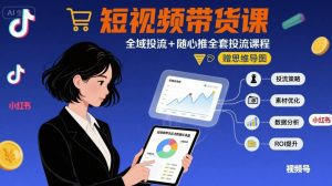 最新短视频带货课，全域投流+随心推全套投流课程+思维导图-大齐资源站