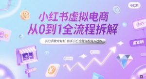 小红书虚拟电商从0到1全流程拆解，手把手教你复制，新手小白也能轻松月入过W-大齐资源站